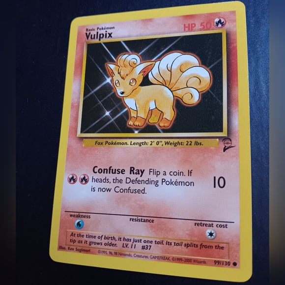 Vulpix Pokemon Card - Base Set 2 - NO. 99/130 Common Non-Holo - Picture 5 of 9